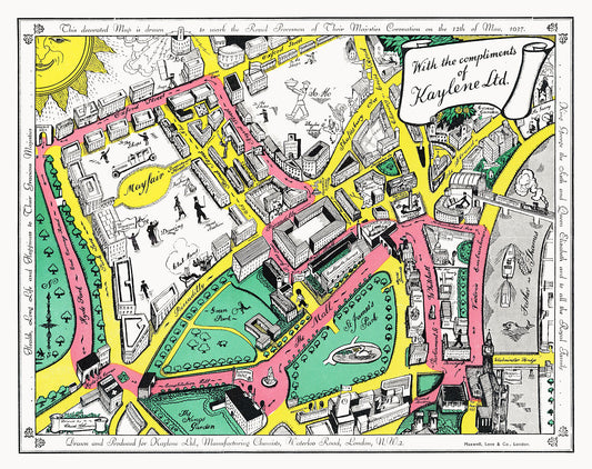 Map of the Coronation Route. London. 1937