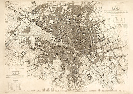 Map of Eastern division of Paris containing the Quartiers 1834.