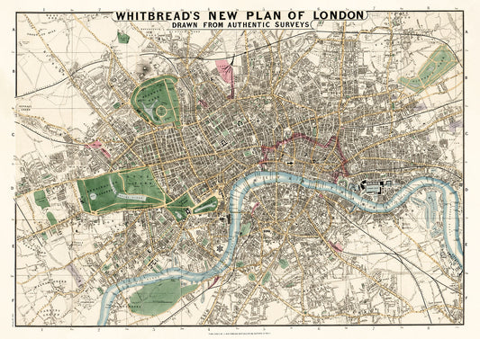 Whitbread's new plan of London: drawn from authentic surveys map