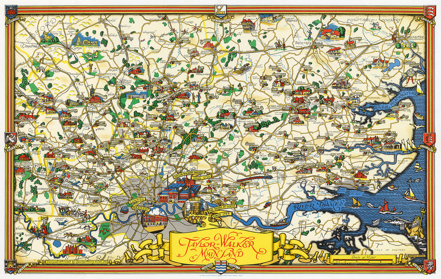 London Pubs Map 1950