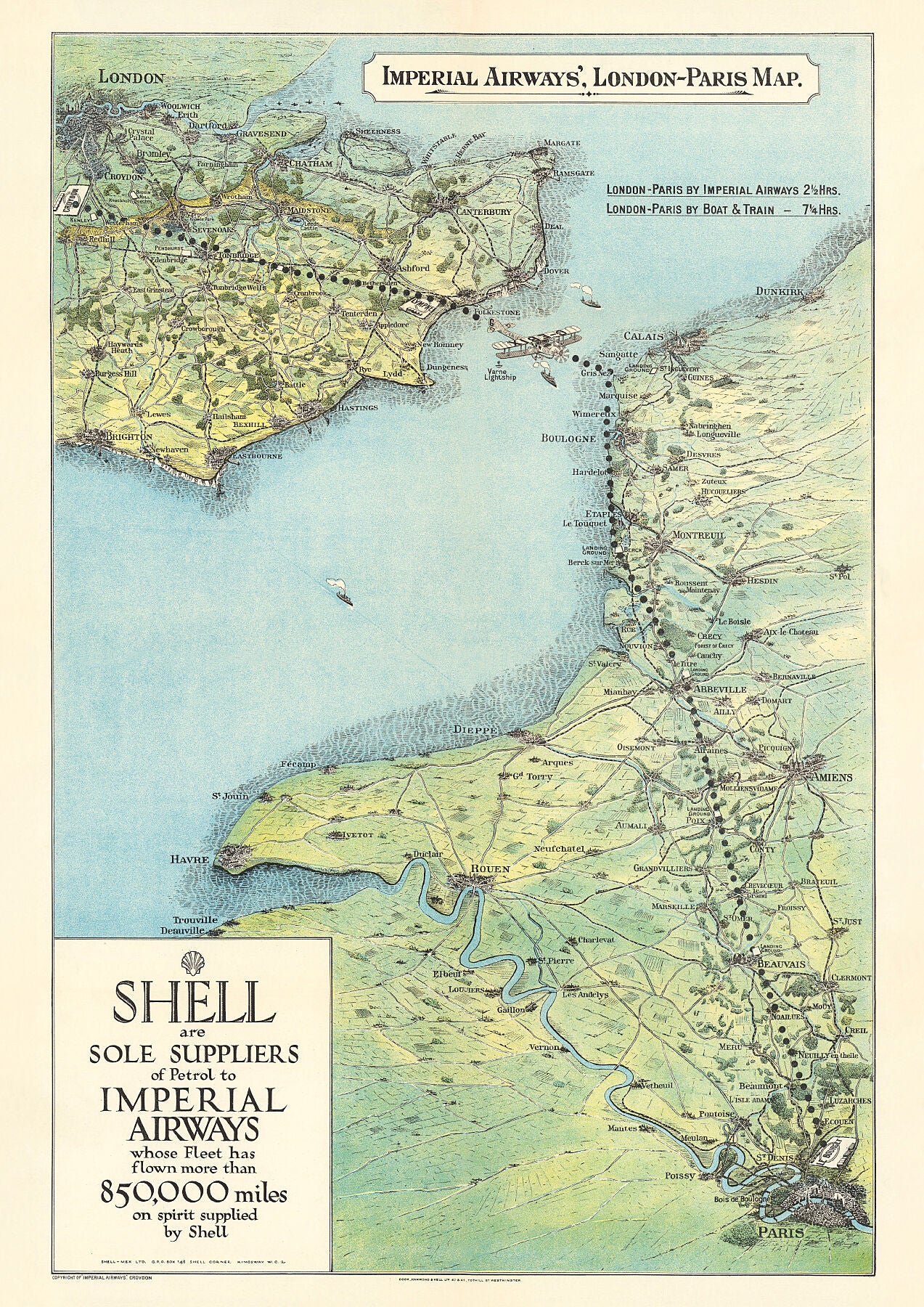 London - Paris Route 1928 of Imperial Airways, Croydon Aerodrome, England